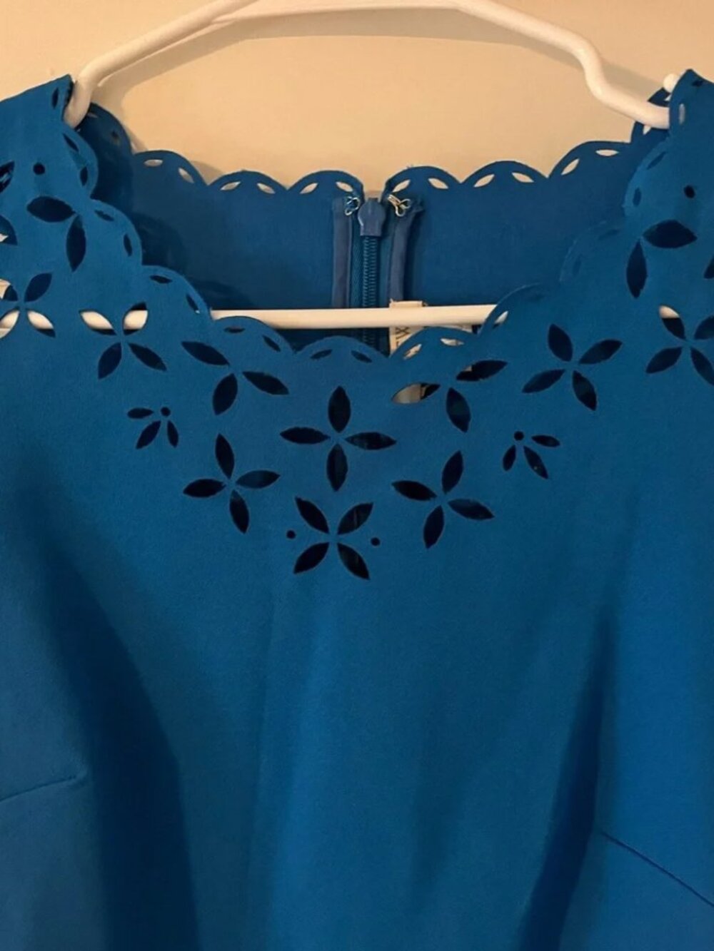 J Crew Laser-cut floral dress Size 0 Petite Blue - Picture 2 of 5